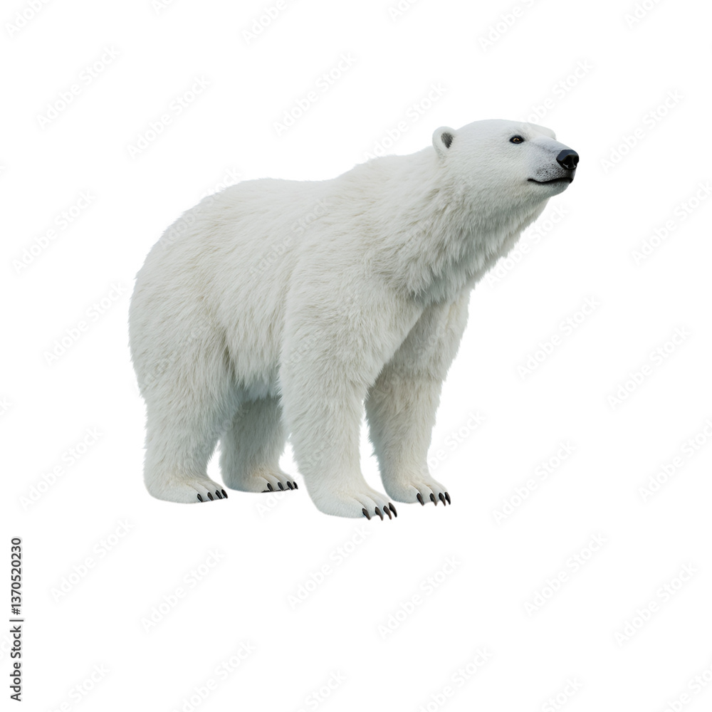 Majestic Polar Bear Standing on Transparent Background Isolated 3D Render Majestic Polar Bear Standing on Transparent Background Isolated 3D Render