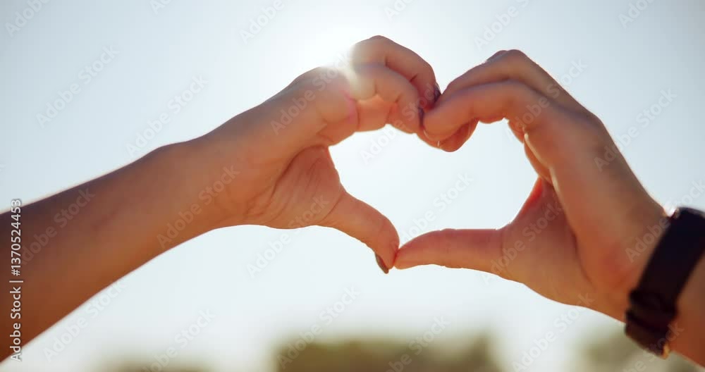Heart hands, outdoor and couple with support, romance and bonding together with kindness. Closeup, people and man with woman, symbol for love and trust with relationship, affection and commitment Heart hands, outdoor and couple with support, romance and bonding together with kindness. Closeup, people and man with woman, symbol for love and trust with relationship, affection and commitment