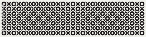 Mid century modern geometric floral background in black and white. Graphical illustration for a unique textiles and home décor.	
