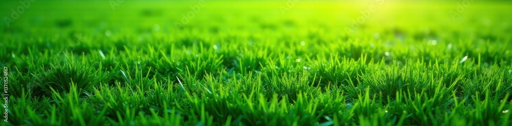 Fototapeta premium High-angle view, textured grass football field , outdoor, play, perspective