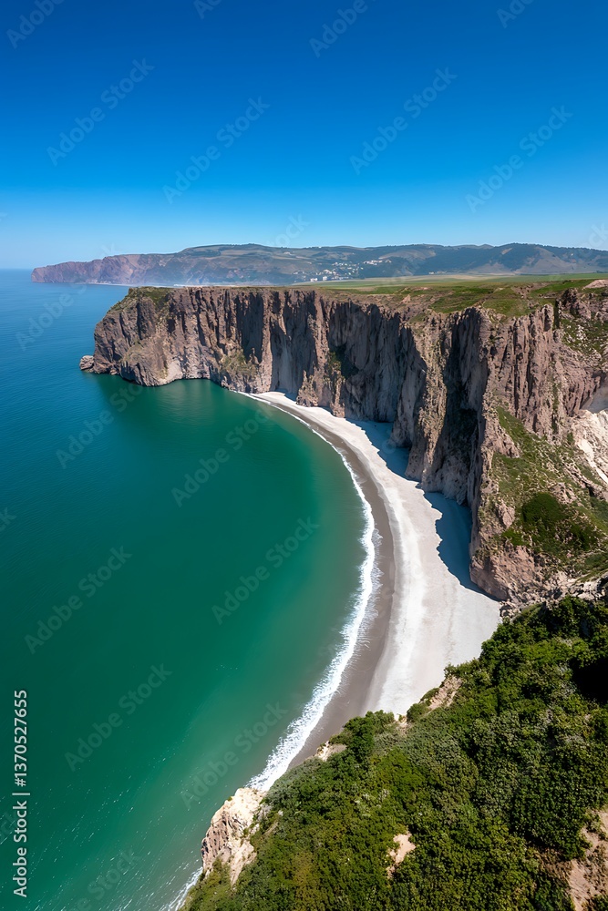 Fototapeta premium Coastal Cliffs, Beach, Ocean View