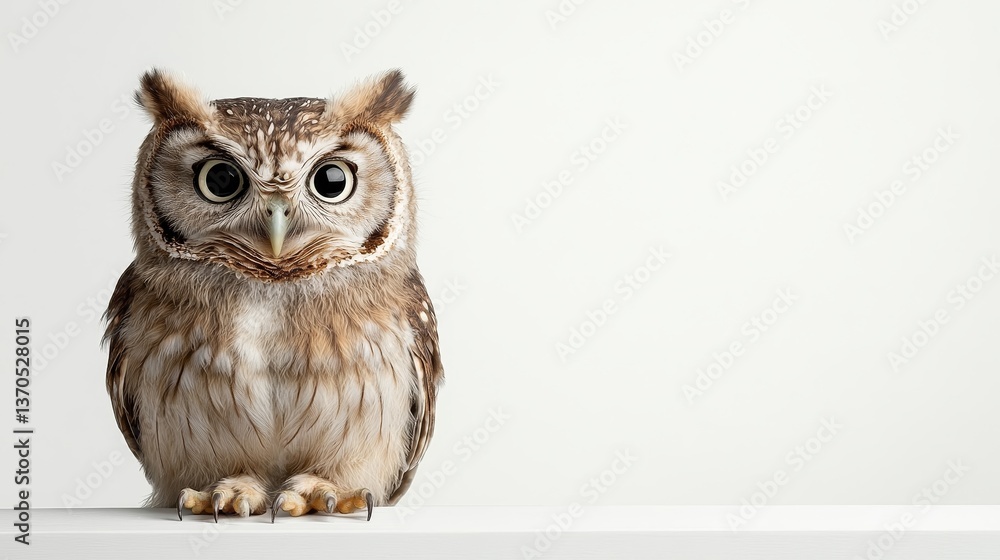 Joyful costume of an owl celebrating happiness in nature cute animal portrait bright environment close-up view Joyful costume of an owl celebrating happiness in nature cute animal portrait bright environment close-up view