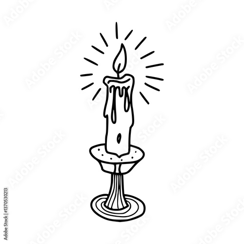drawing of candlestick with candle