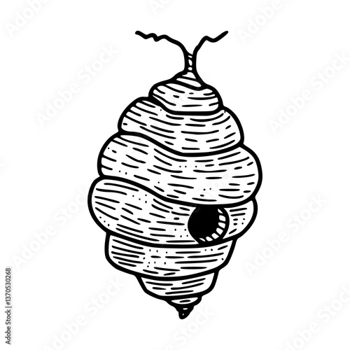 wasp nest vector illustration