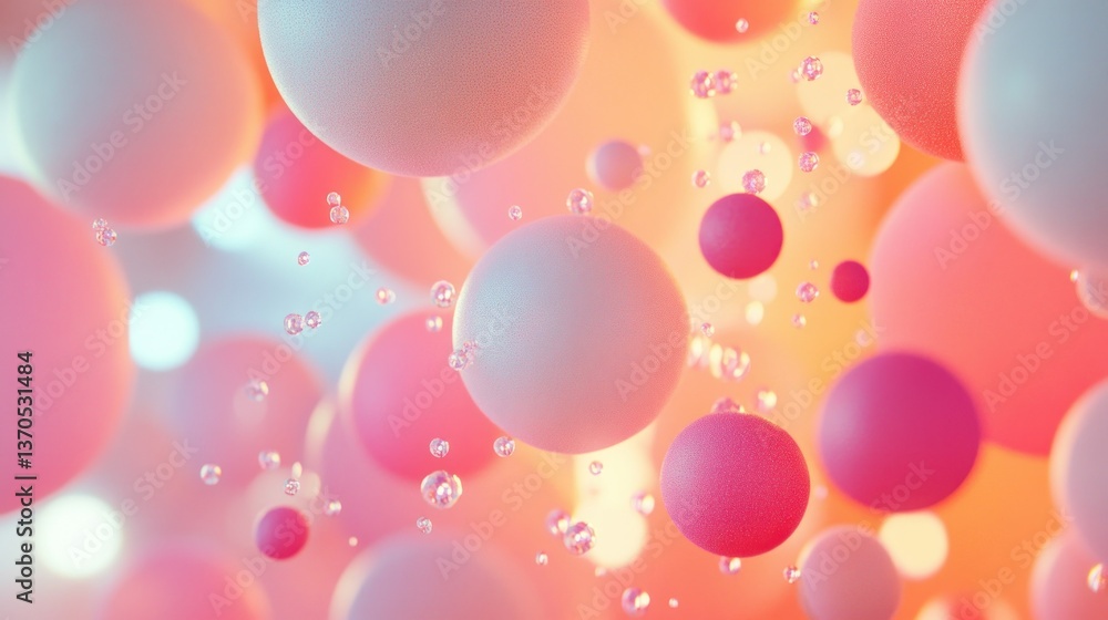 Floating colorful spheres and translucent bubbles creating a joyful background Floating colorful spheres and translucent bubbles creating a joyful background