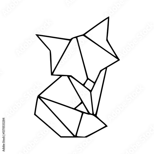 polygonal fox design vector