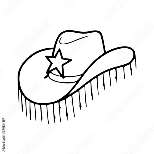 western hat with sheriff star graphic