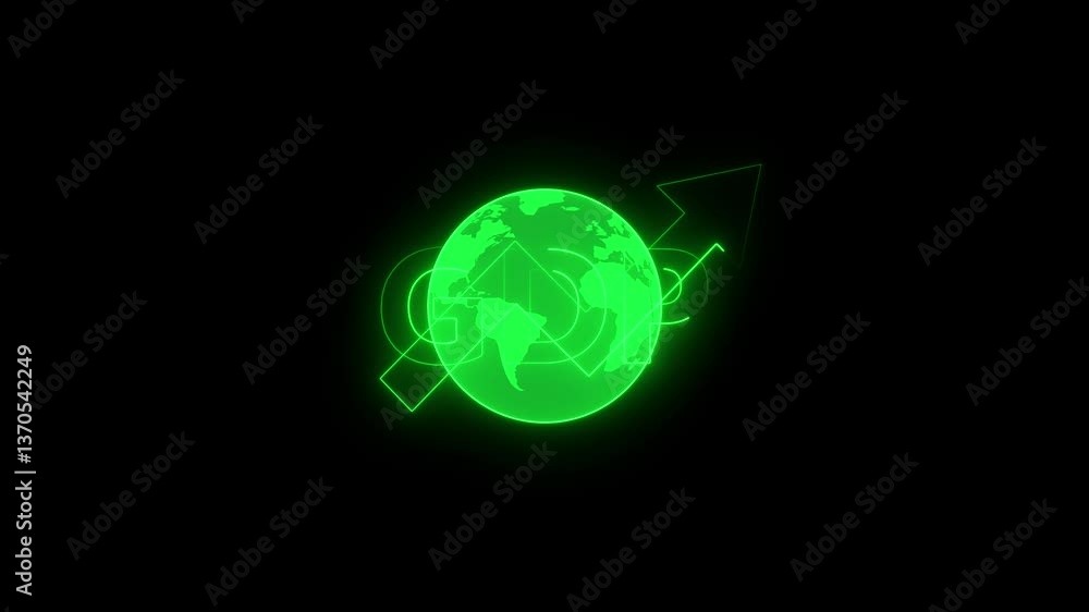 Businessman showing animation of GDP sign with up arrow graph and chart