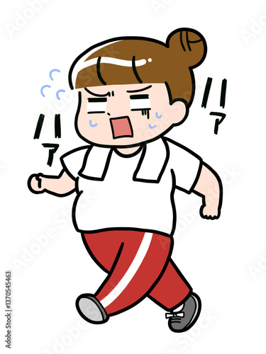 走る女性