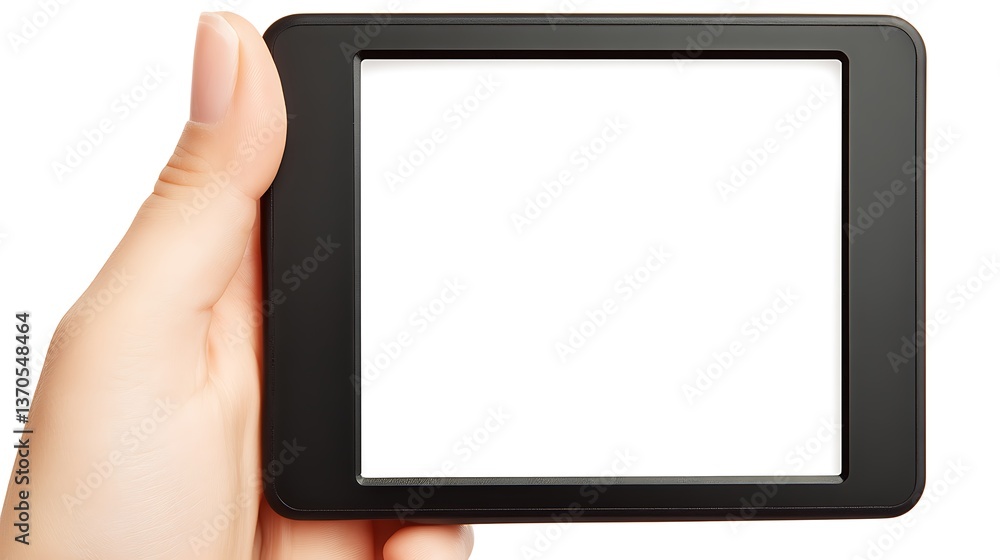 Hand holding blank tablet. Hand holding blank tablet.