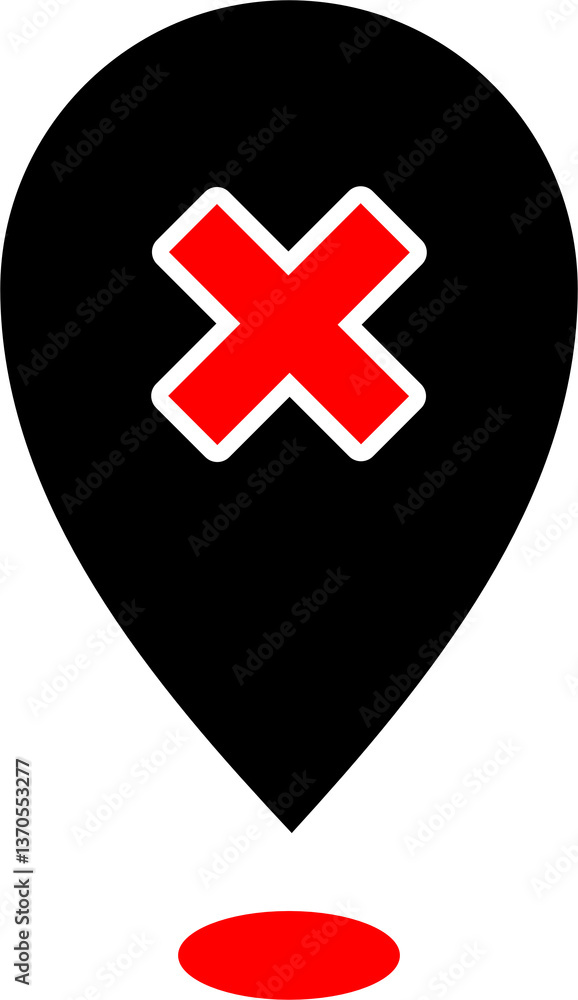 Fototapeta premium map icon with cross inside