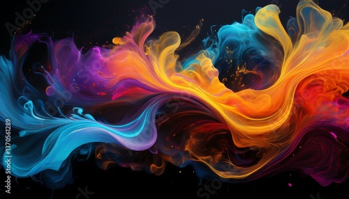 abstract fractal on black abstract amoled or oled background 