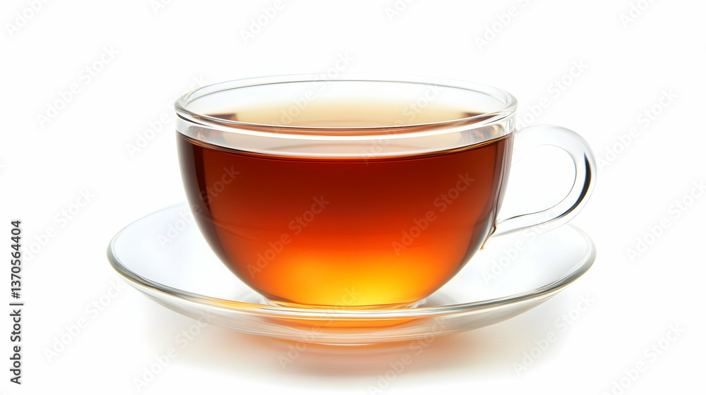 Glass cup of tea isolated on a white background Glass cup of tea isolated on a white background