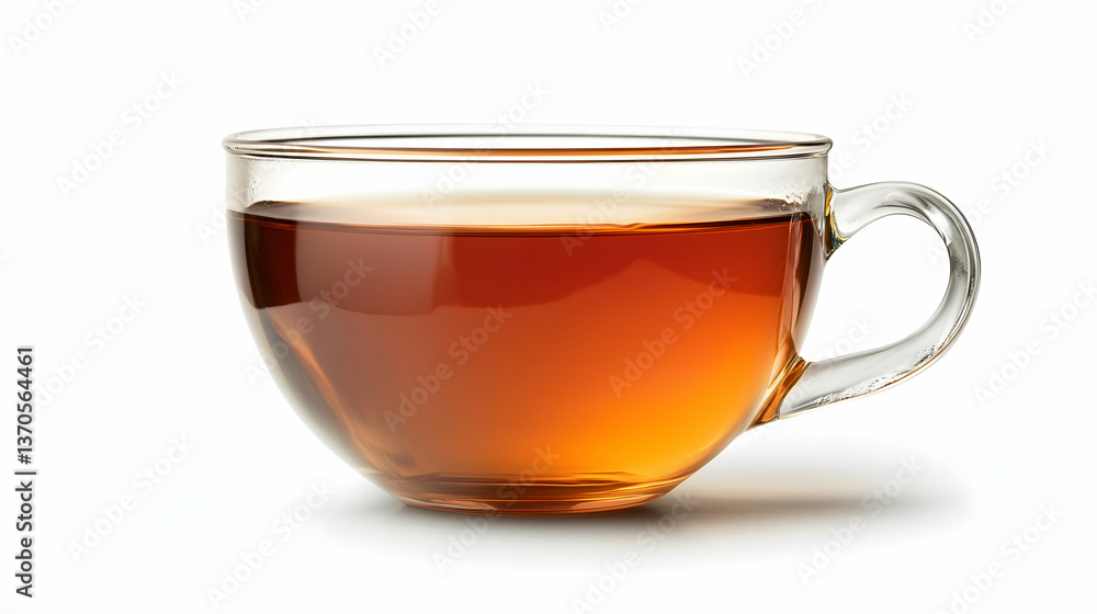 Glass cup of tea isolated on a white background Glass cup of tea isolated on a white background