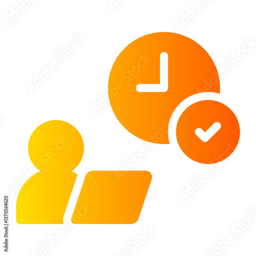 working hours gradient icon
