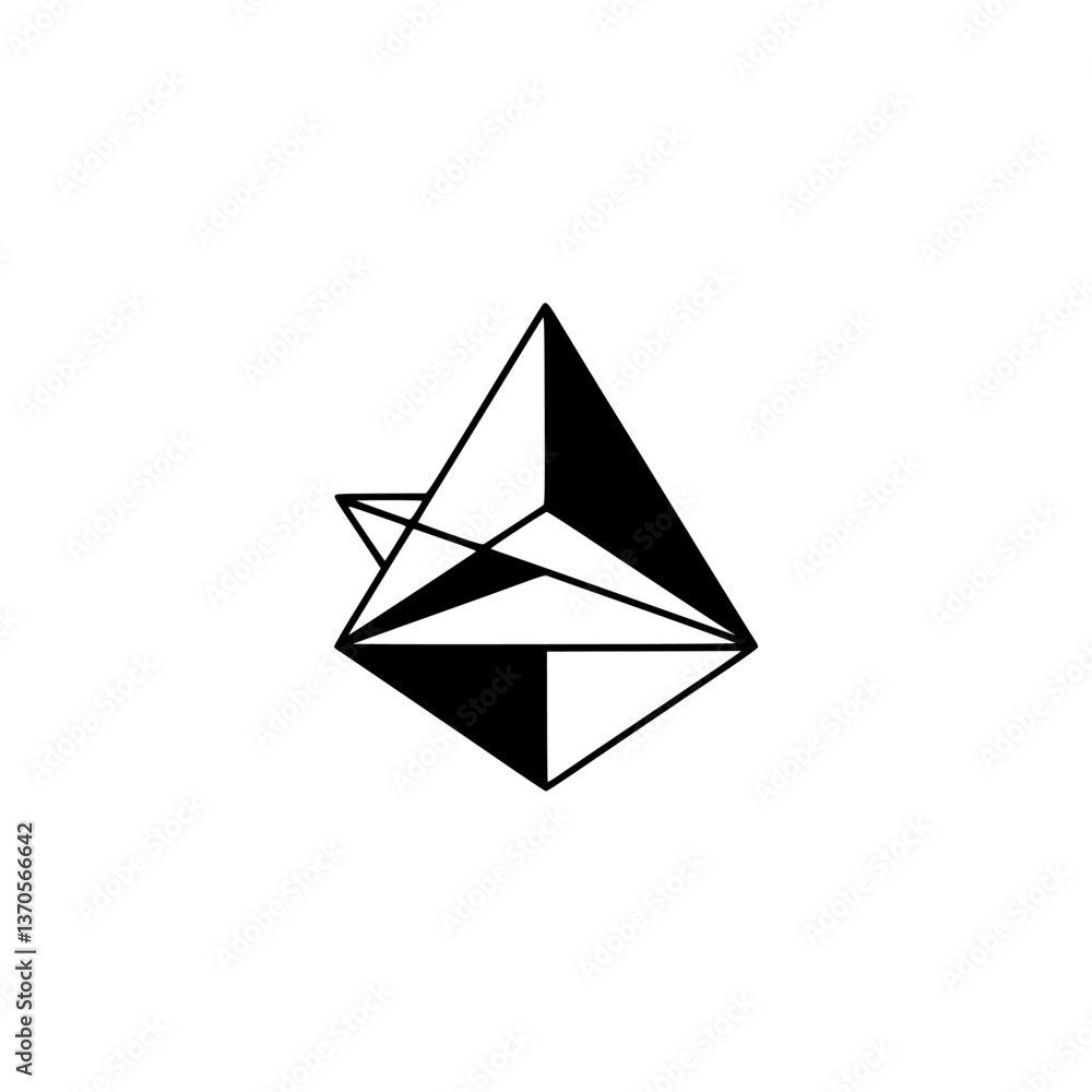 Abstract Geometric Prism Logo - Modern Minimalist Design Abstract Geometric Prism Logo - Modern Minimalist Design