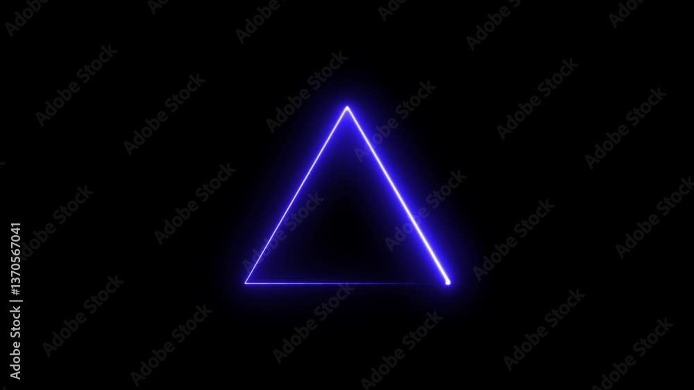 neon triangle frame balack background 4k video. neon triangle frame balack background 4k video.