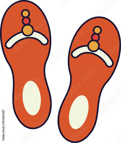 Line illustration Summer vacation icon sandal