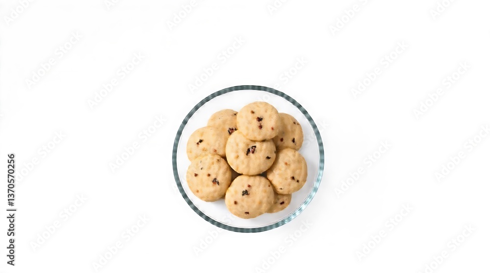 Minimalist Overhead Shot of Chocolate Chip Cookies on a Plate Minimalist Overhead Shot of Chocolate Chip Cookies on a Plate