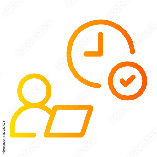 working hours gradient icon