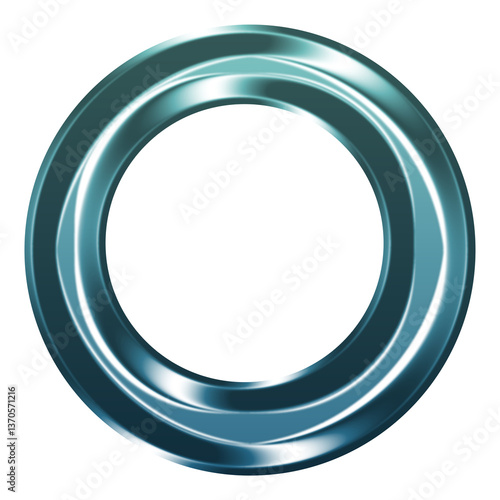 Metallic futuristic circular frame with reflections .3d Elements
