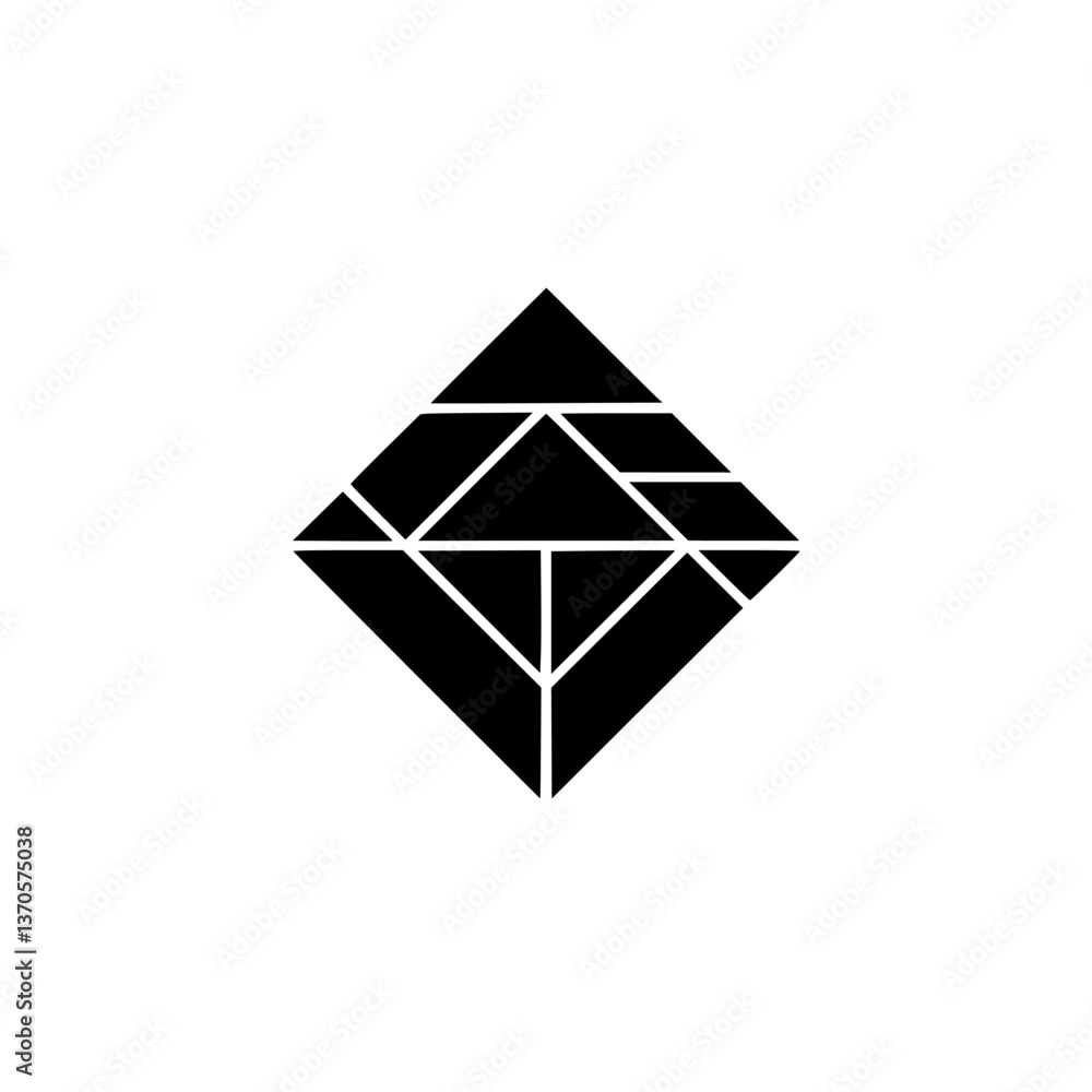 Abstract Diamond Geometric Shape on White Background Abstract Diamond Geometric Shape on White Background