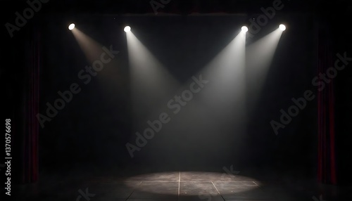 stage beam background ray theatre spot theatrical show black theatre illumination vintage lamp black studio electric projector curtain spotlight photo lit smoke light for drama comedy show performance