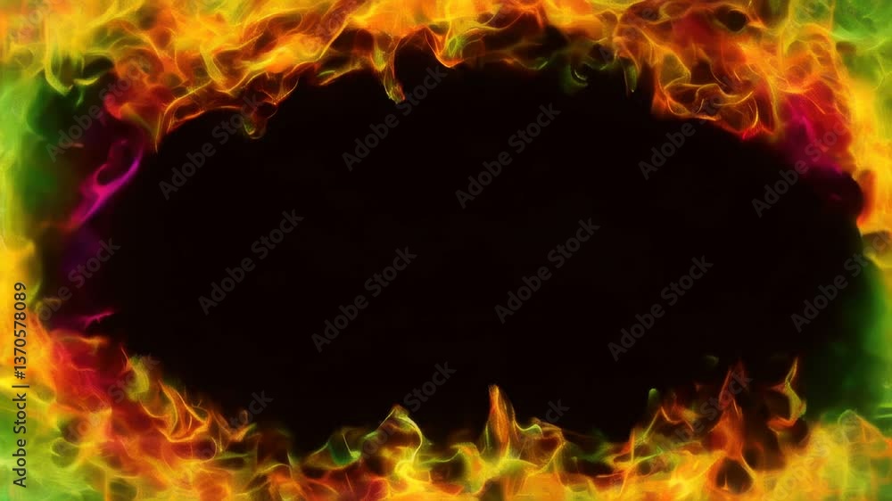 Flames frame with a black background and a black background Flames frame with a black background and a black background