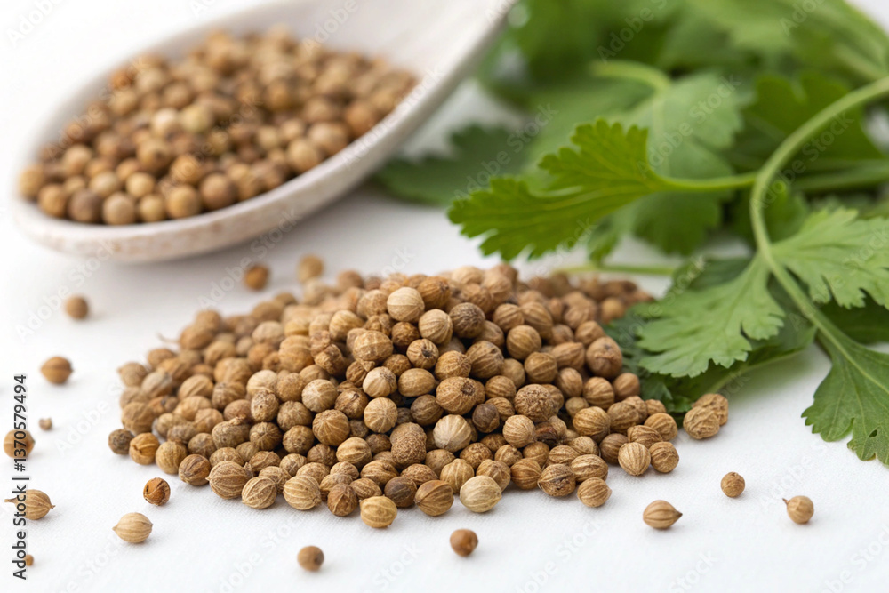 Coriander. Plant. Seeds. Grain. Coriander. Plant. Seeds. Grain.