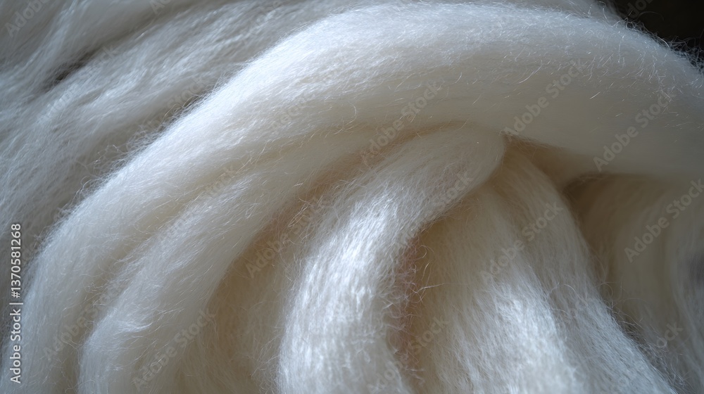 Fototapeta premium Soft White Merino Wool Fiber Texture Close Up