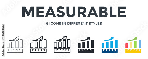 Measurable Icon In Different Style Vector Illustration. Designed In Thin Line, Regular Line, Bold Line, Glyph, Color Fill, And Flat Style Can Be Used For Web