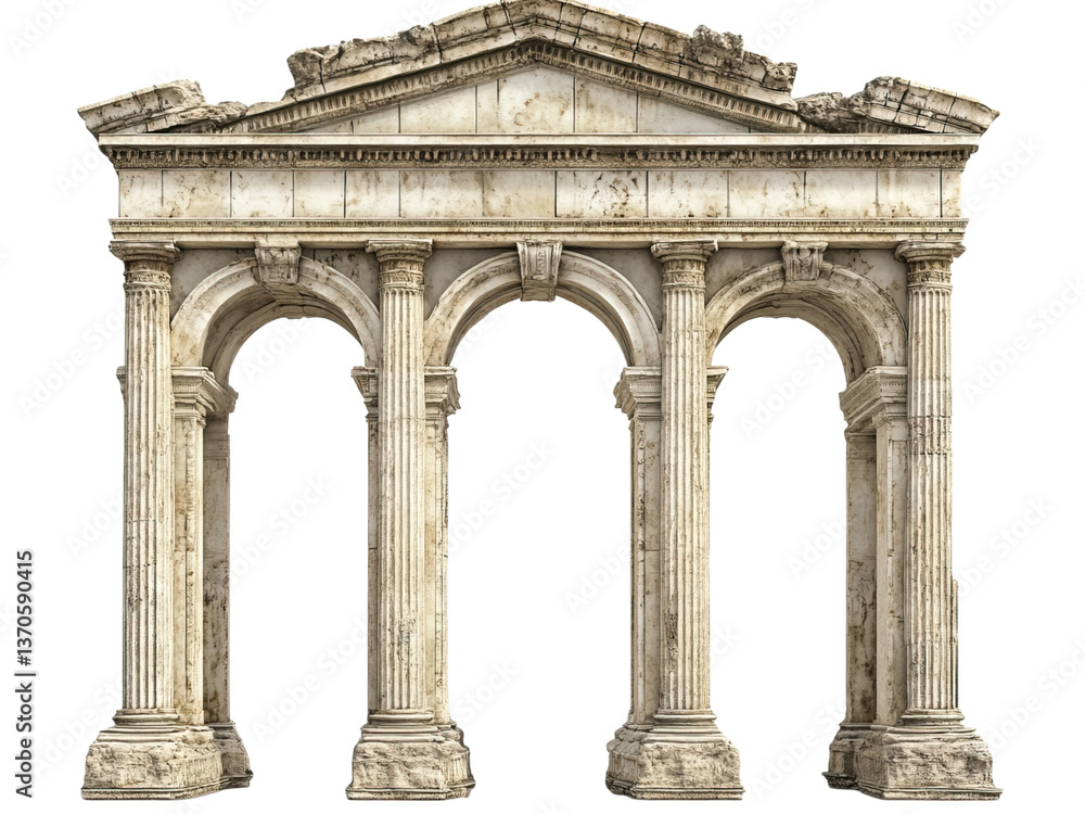 Obraz premium Classical White Marble Facade with Corinthian Columns