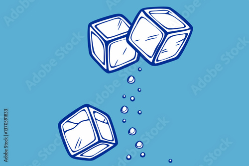 Line drawing illustration of ice. Simple. Cool.