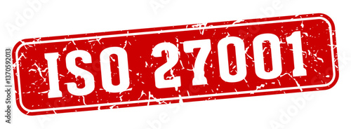 iso 27001 rectangular sign. iso 27001 stamp