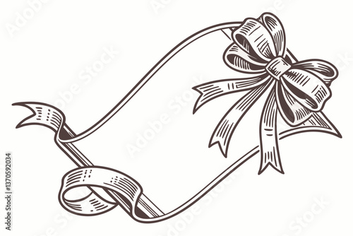 A lovely ribbon frame. Illustration. Vector.