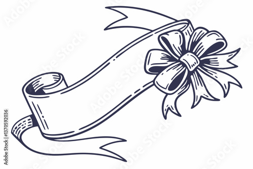 A lovely ribbon frame. Illustration. Vector.