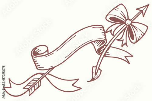 A lovely ribbon frame. Illustration. Vector.