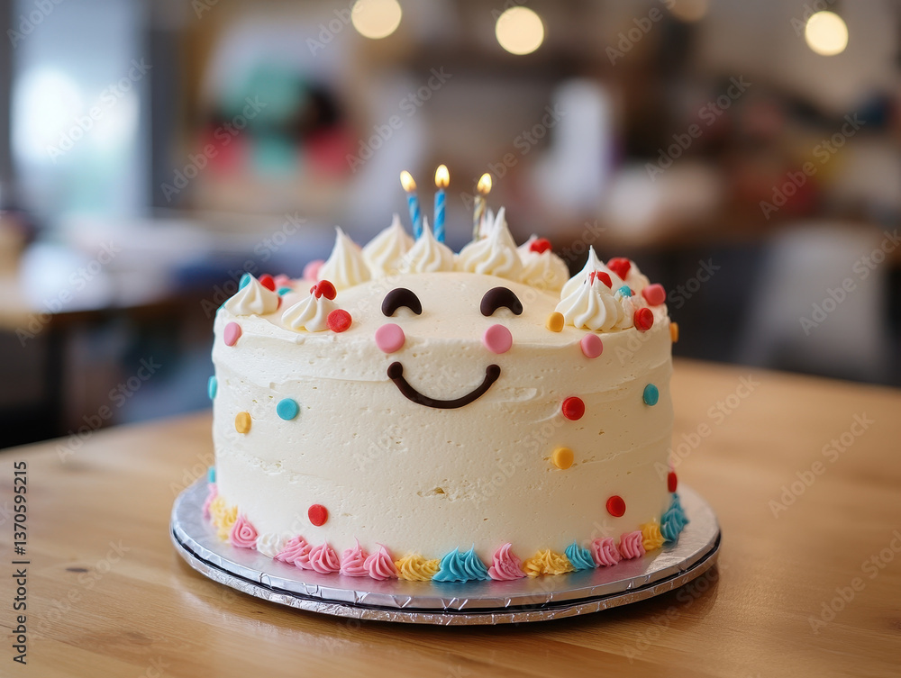 Cute birthday cake with candles Cute birthday cake with candles