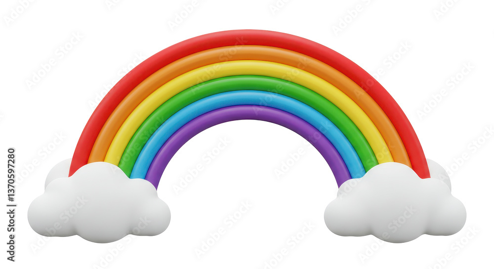 Isolated Rainbow with Clouds Isolated Rainbow with Clouds