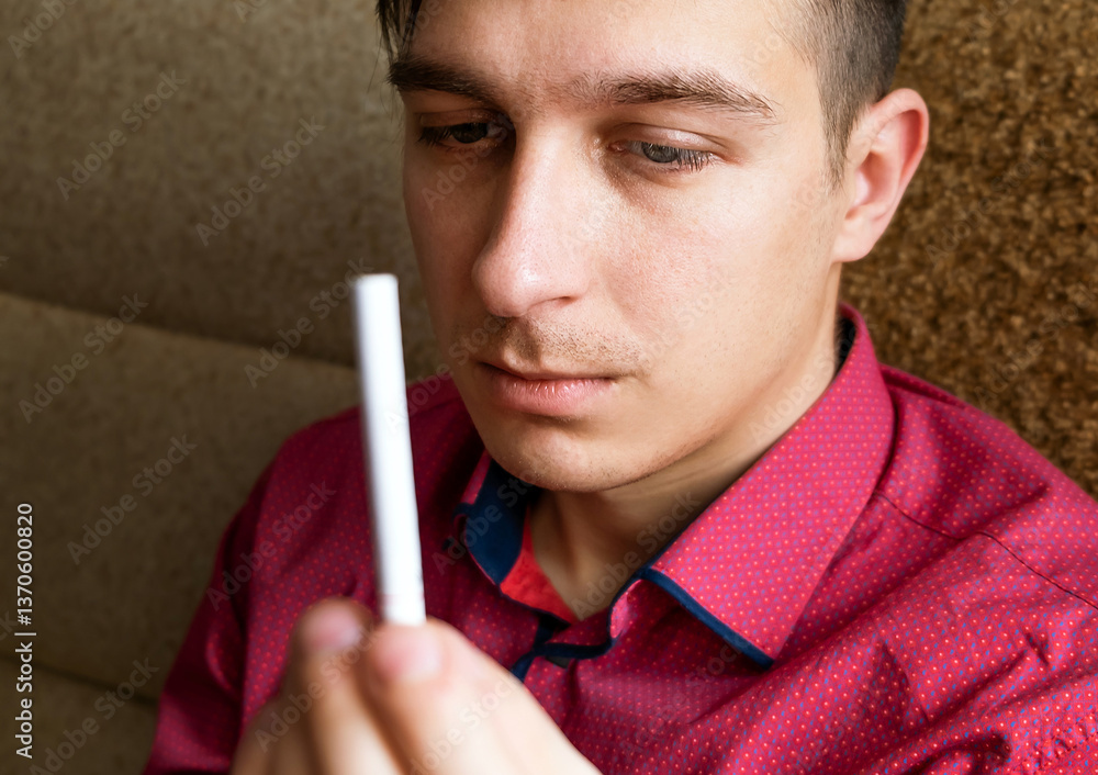 Pensive Man with a Cigarette