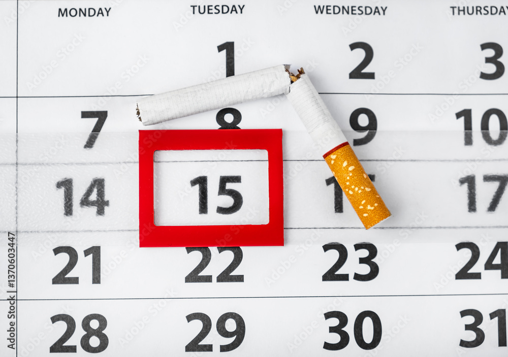 Broken Cigarette and Calendar