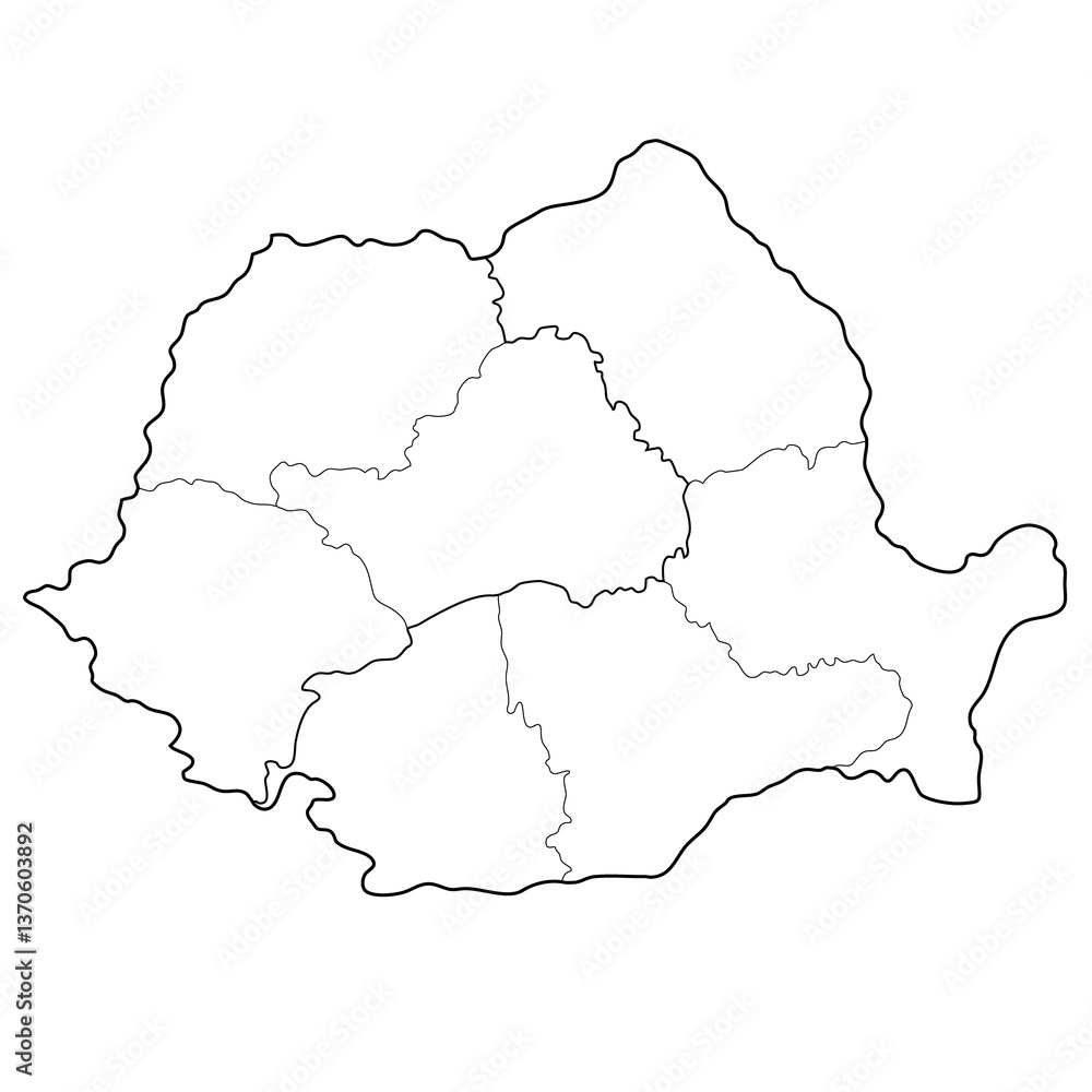 Obraz premium Romania map with Transylvania and regions
