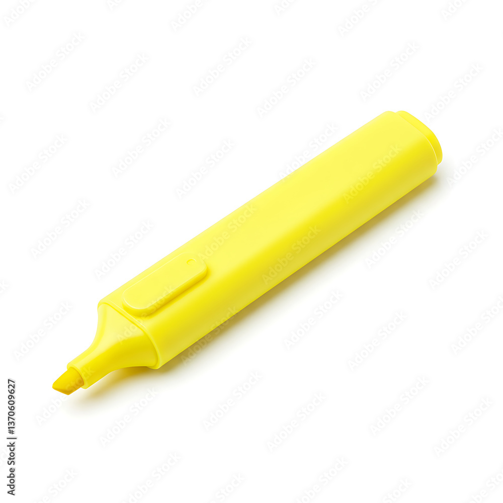 Bright Yellow Highlighter Marker Pen Isolated on White Background Bright Yellow Highlighter Marker Pen Isolated on White Background