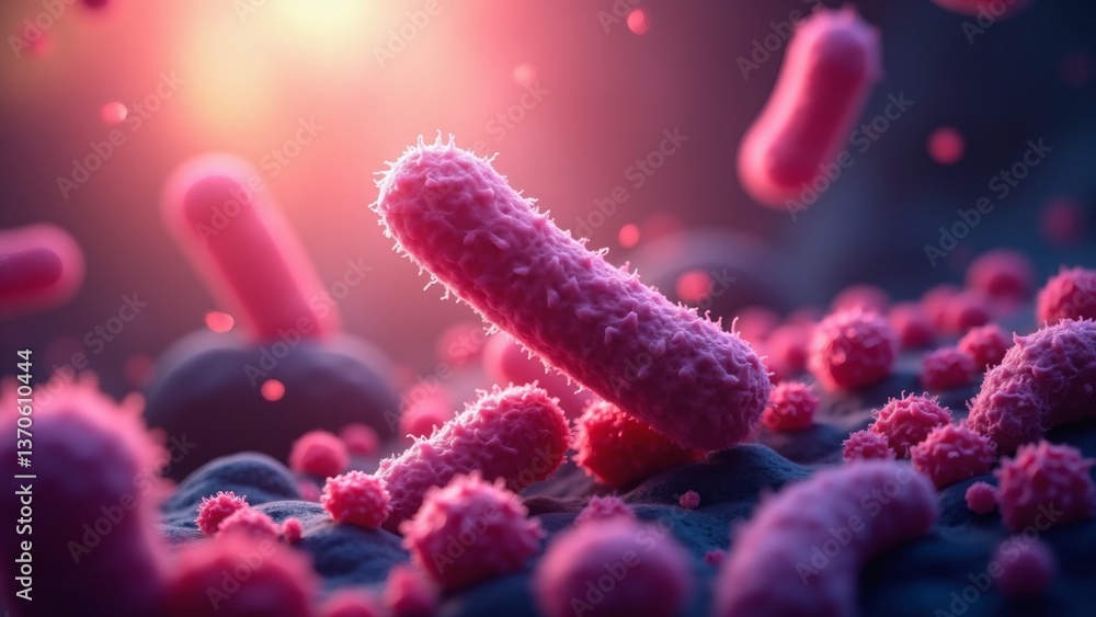 Naklejka premium Bacteria vibrant microscopic environment science life