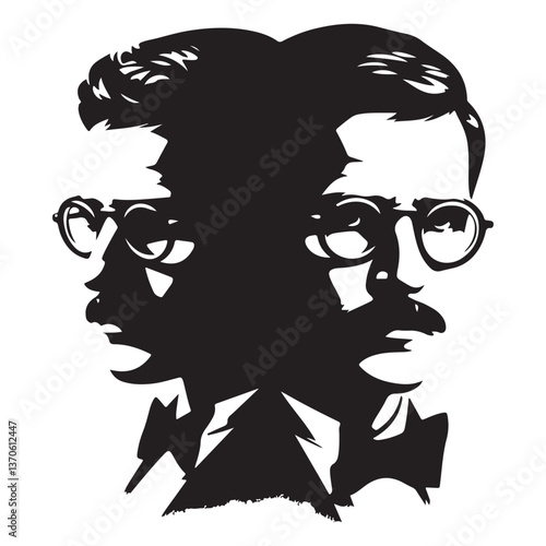 Double Face Silhouette Illustration Vector Artwork Graphic for Creative Design