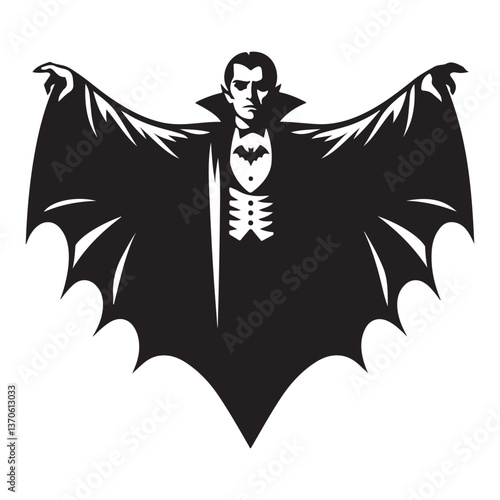 Scary Dracula Vector Illustration Image for Halloween Vampire Designs