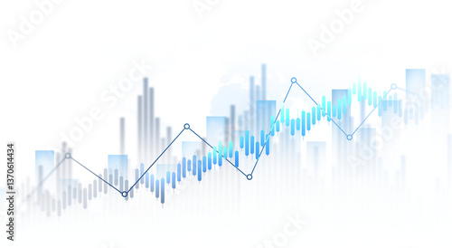 Transparent or png stock market investment trading graph growth.Trade business analytics graph and financial chart.	