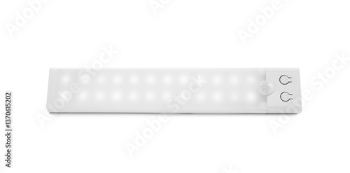 One glowing LED lamp isolated on white