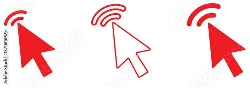 Click icon vector isolated on white background. Cursor icon. Computer mouse click cursor black arrow icons. pointer arrow