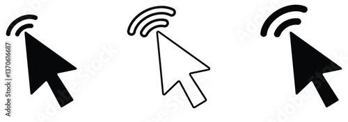 Click icon vector isolated on white background. Cursor icon. Computer mouse click cursor black arrow icons. pointer arrow